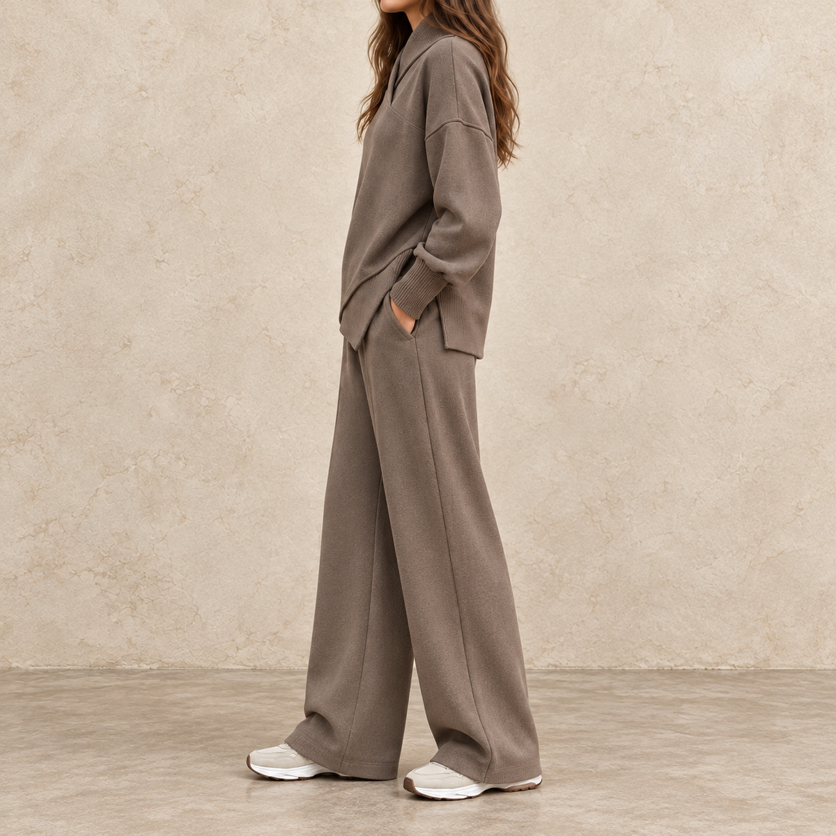 Alina | Ensemble à col croisé et pantalon large