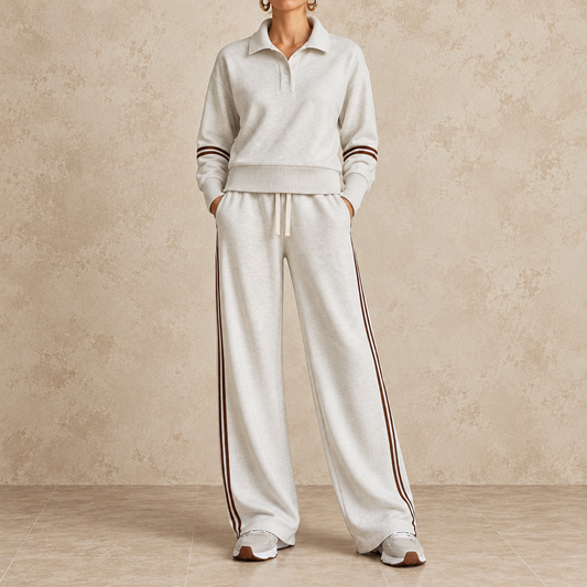 Ambra | Ensemble à col polo et boutons ton sur ton