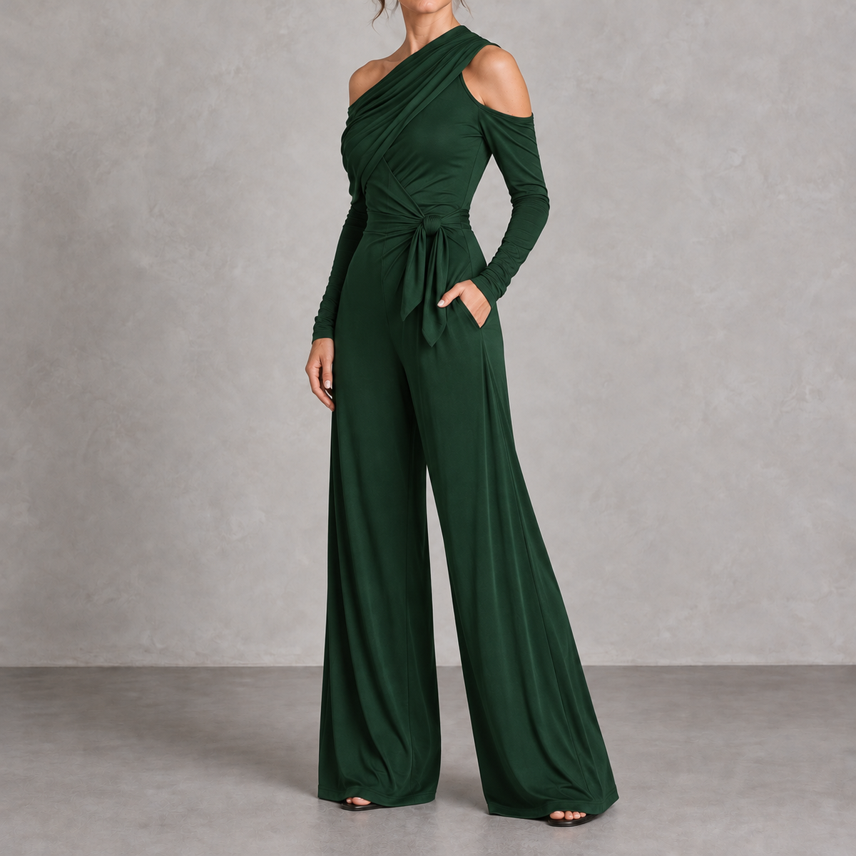 Adelisa | Combinaison asymétrique à nœud latéral et jambes larges
