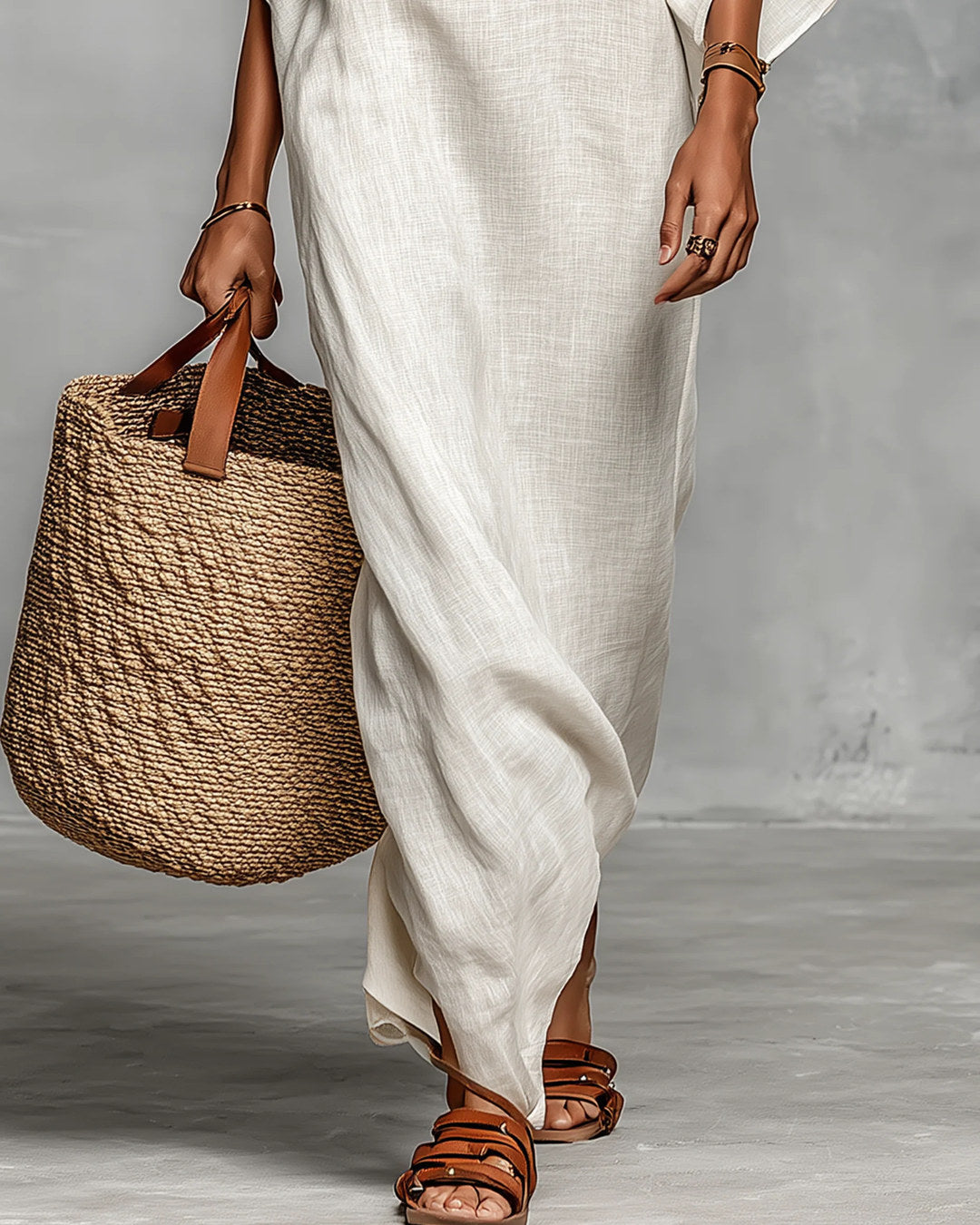 Avelina | Robe longue à épaules dénudées, blanche