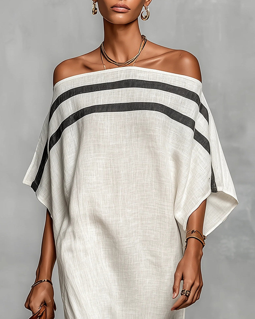 Avelina | Robe longue à épaules dénudées, blanche