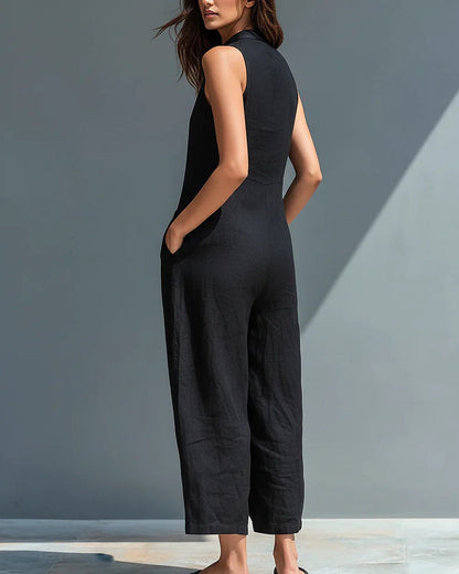 Carlotta | Combinaison minimaliste sans manches, noire