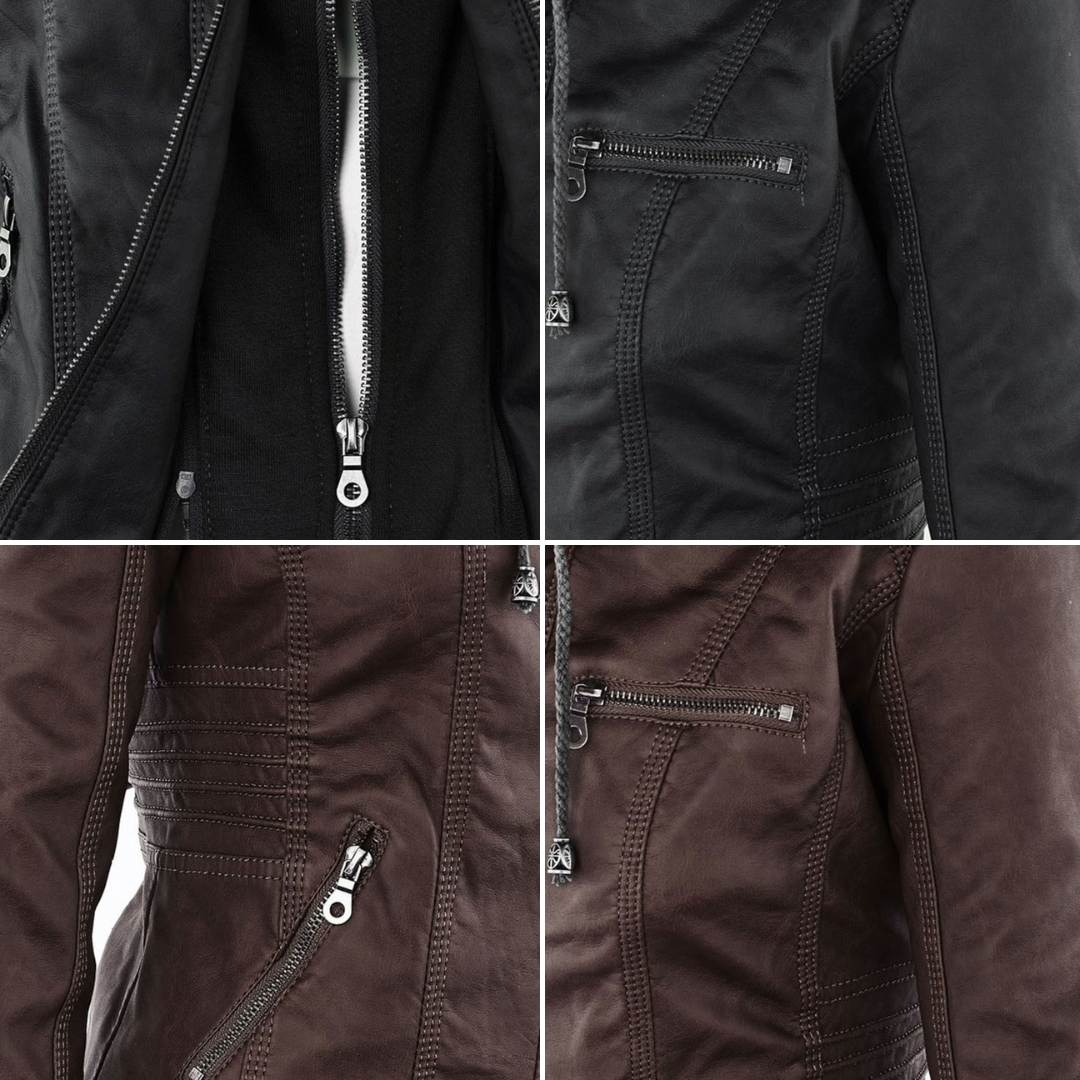 Callista | Veste biker à capuche