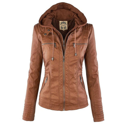 Lucinda | Veste biker à capuche amovible