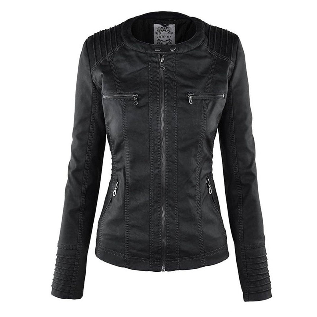 Lucinda | Veste biker à capuche amovible