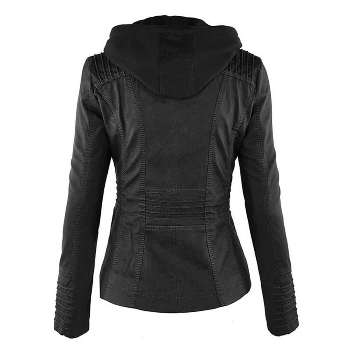 Lucinda | Veste biker à capuche amovible