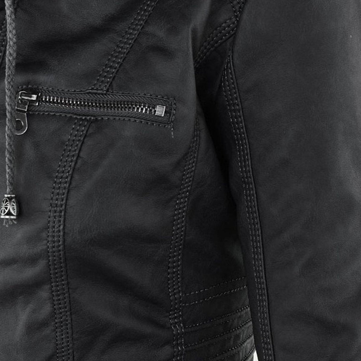 Lucinda | Veste biker à capuche amovible