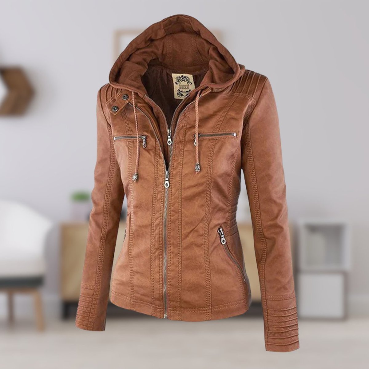 Lucinda | Veste biker à capuche amovible