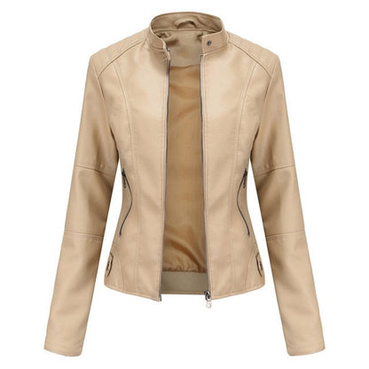 Helen | Veste biker ajustée à col montant