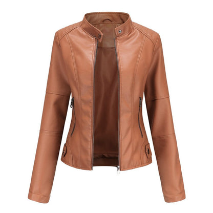 Helen | Veste biker ajustée à col montant