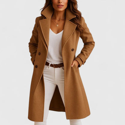 Blanche | Manteau long structuré à revers classiques