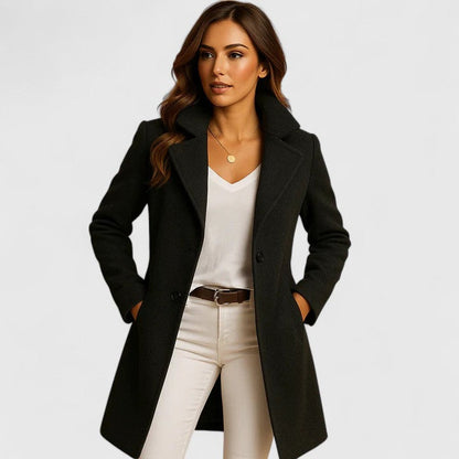 Blanche | Manteau long structuré à revers classiques