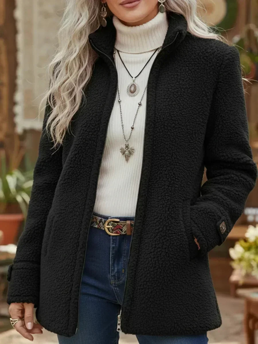 Judith | Veste douce à col montant et zip