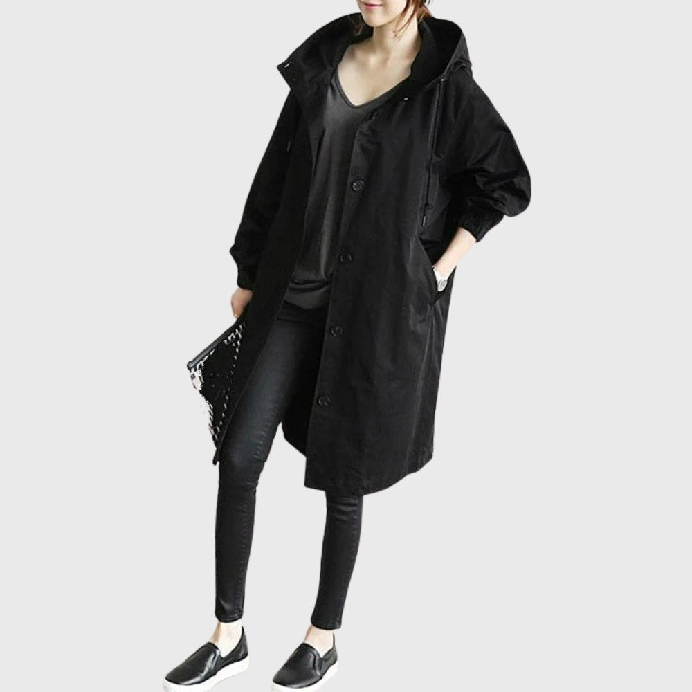 Ruth | Trench long souple à capuche
