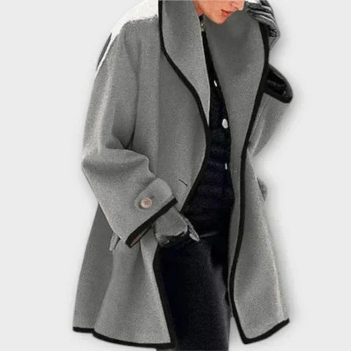 Flora | Manteau oversize à bordures contrastantes