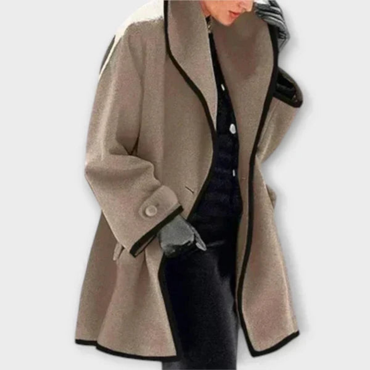 Flora | Manteau oversize à bordures contrastantes