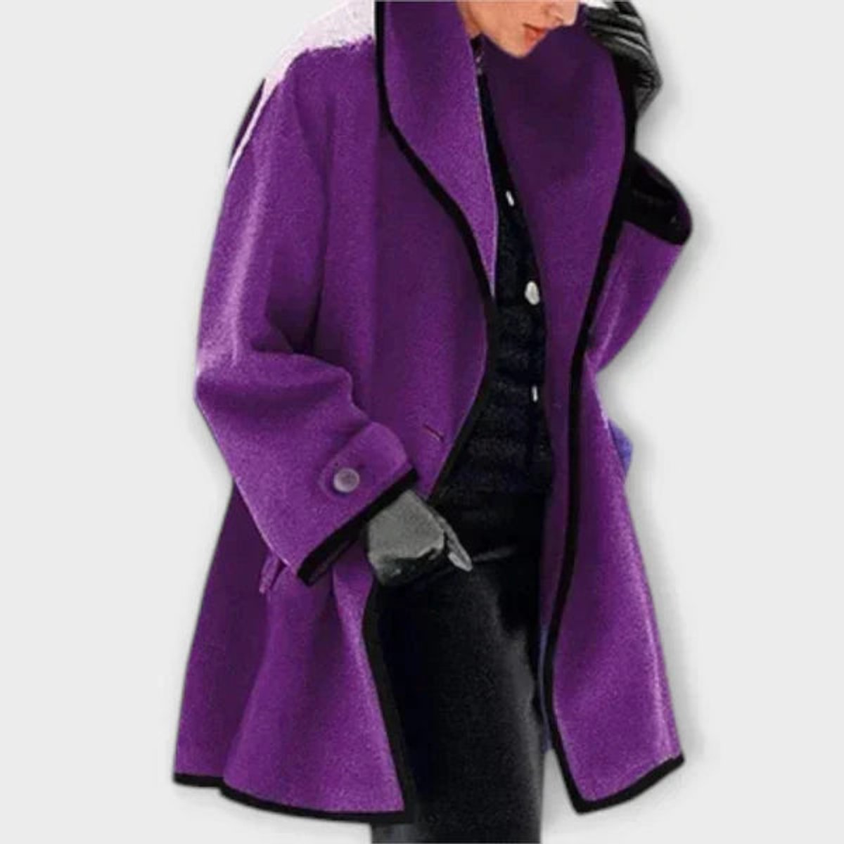 Flora | Manteau oversize à bordures contrastantes