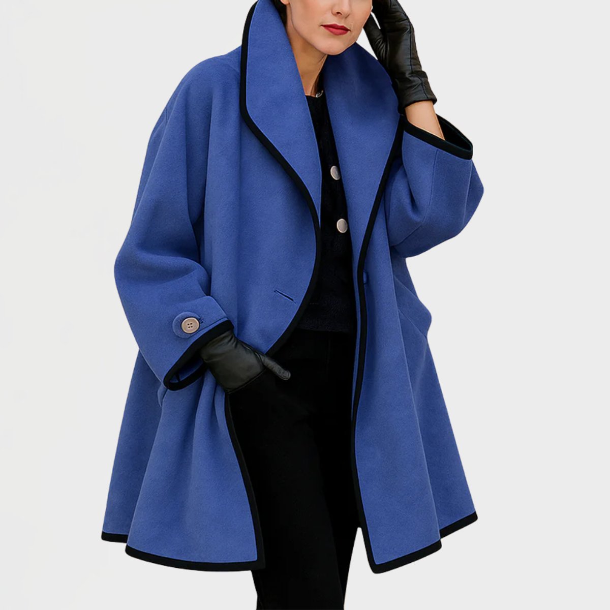 Flora | Manteau oversize à bordures contrastantes
