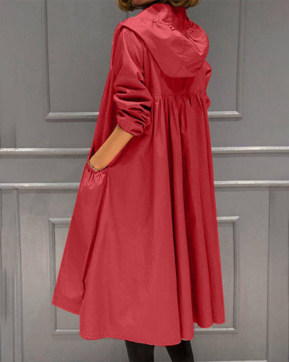 Kathleen | Trench long à capuche et zip