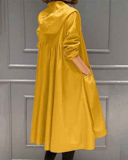 Kathleen | Trench long à capuche et zip