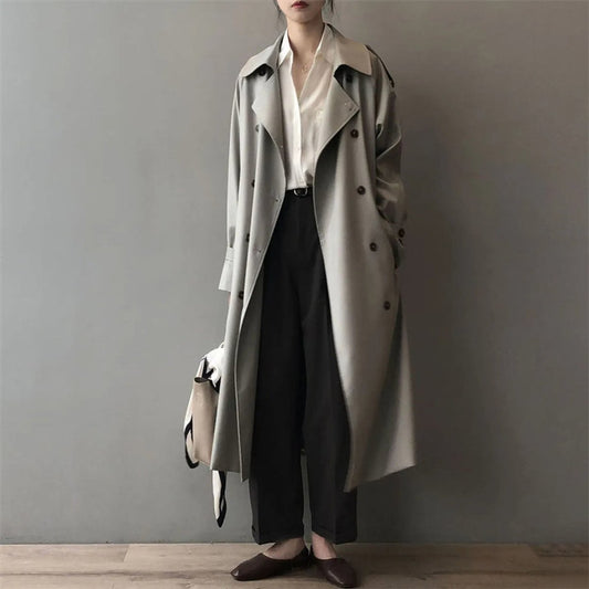 Katherine | Trench long croisé avec ceinture