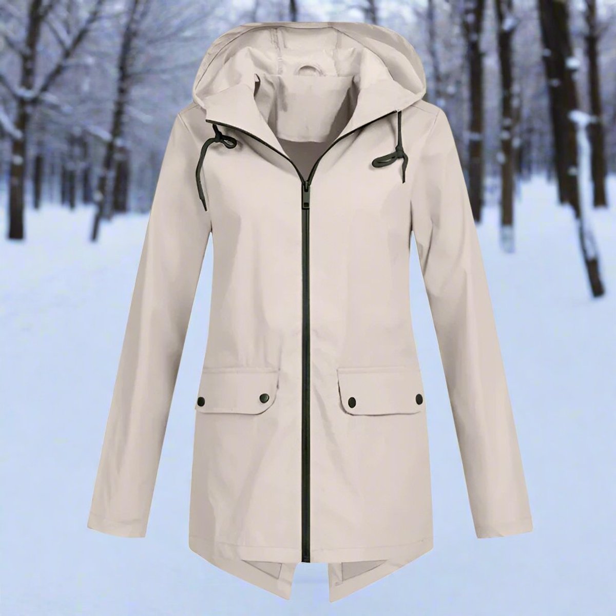 Lorraine | Veste imperméable longue à capuche