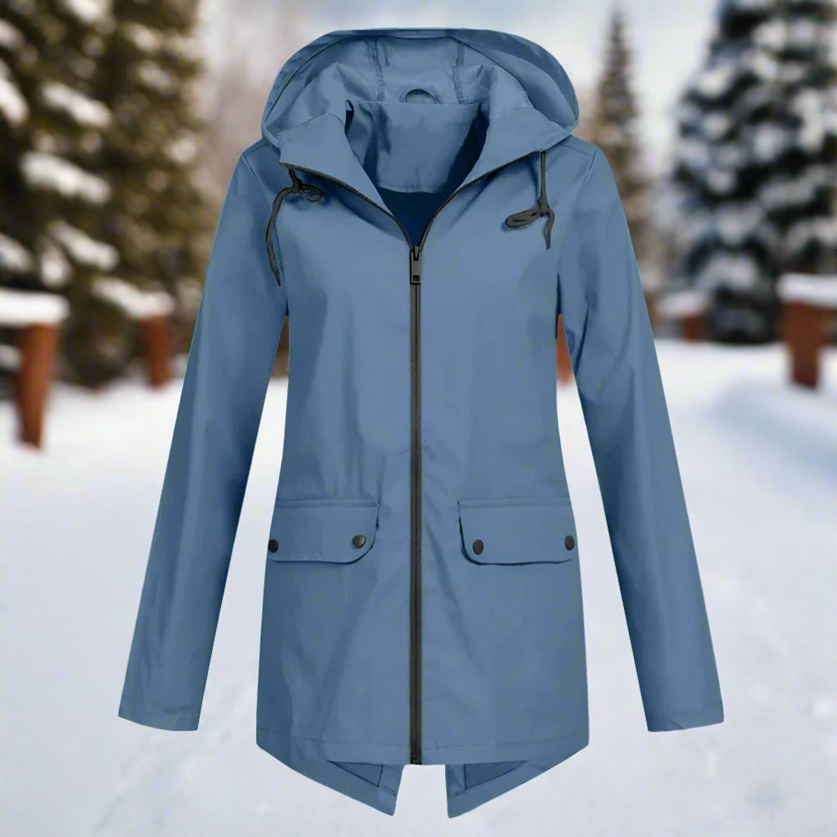 Lorraine | Veste imperméable longue à capuche
