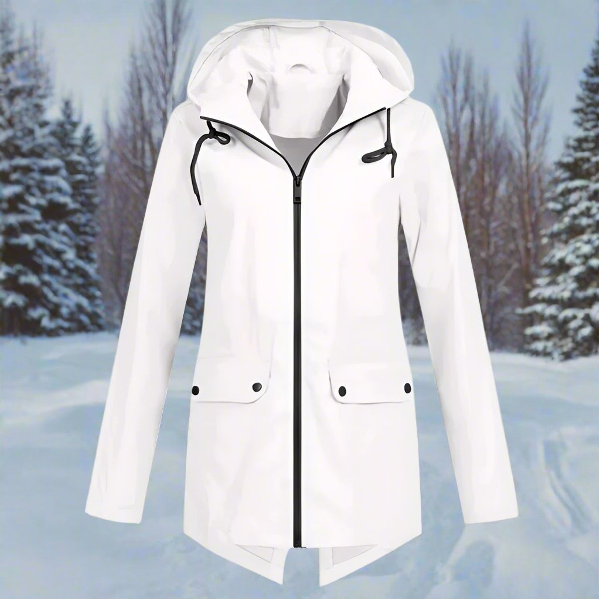 Lorraine | Veste imperméable longue à capuche