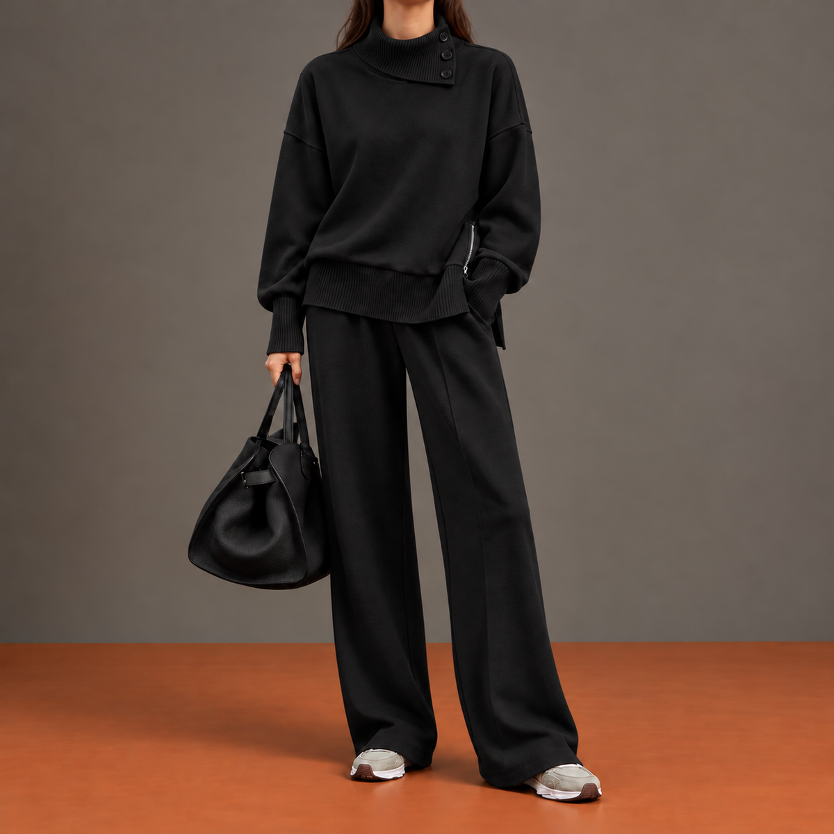 Serena Risvolto | Ensemble à col boutonné et pantalon ample