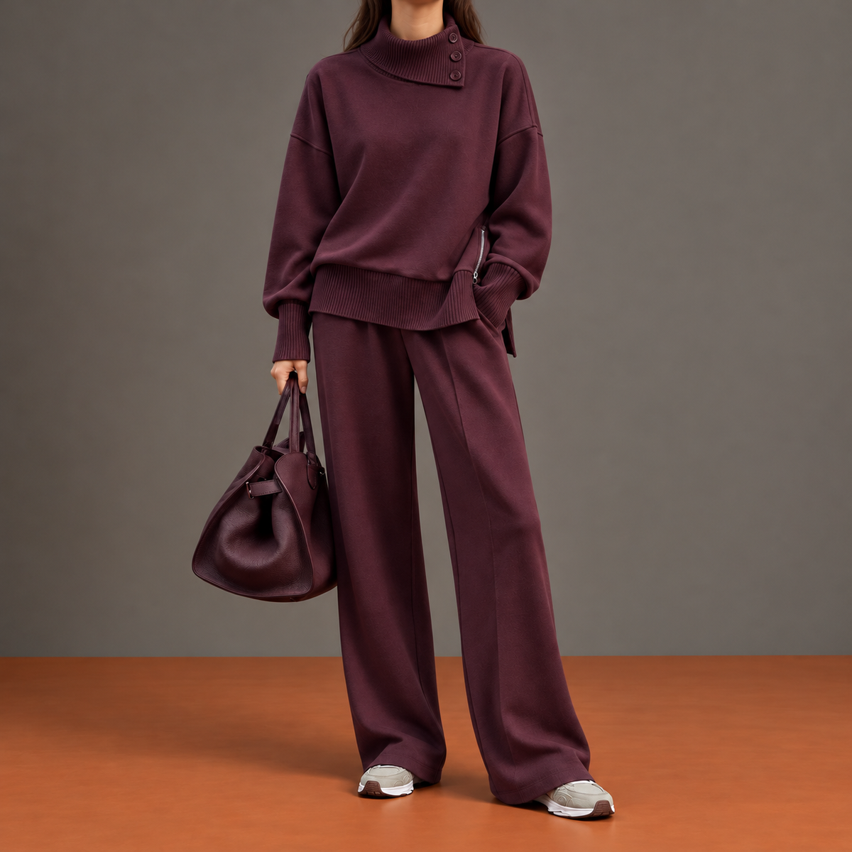 Serena Risvolto | Ensemble à col boutonné et pantalon ample