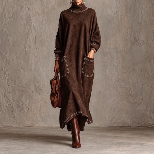 Rossana Profilo | Robe maxi à surpiqûres contrastantes et poches arrondies